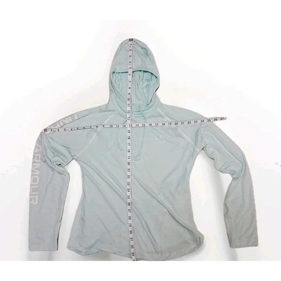 UNDER ARMOUR Large Women's Mint Green Lightweight Hooded Pullover Loose Size L - Picture 4 of 8
